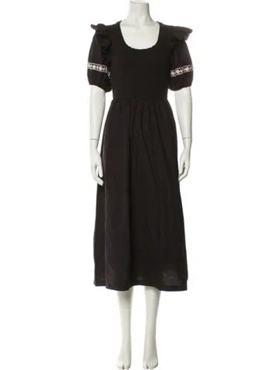 Pre-owned Cleobella Scoop Neck Midi Length Dress In Green