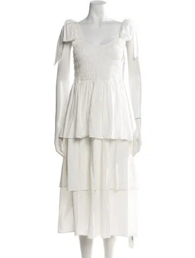 Pre-owned Cleobella Scoop Neck Midi Length Dress In Neutrals