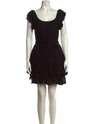 Pre-owned Cleobella Scoop Neck Mini Dress In Black