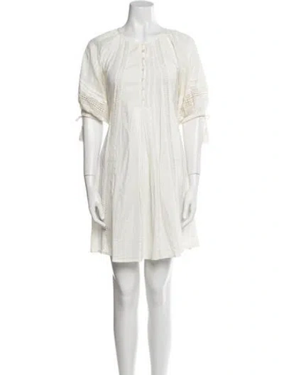 Pre-owned Cleobella Scoop Neck Mini Dress In Neutral