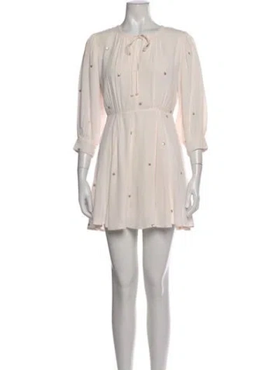 Pre-owned Cleobella Scoop Neck Mini Dress In Neutral