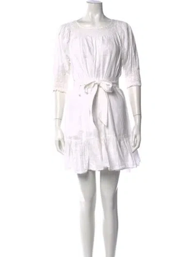 Pre-owned Cleobella Scoop Neck Mini Dress In White