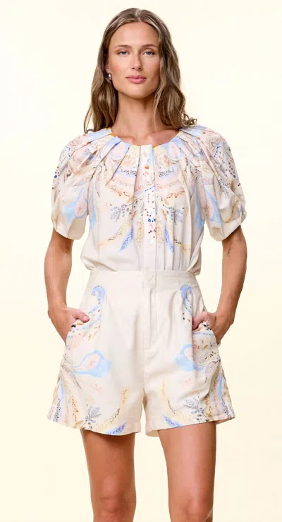 Cleobella Sebastian Pull-on Short In Goleta Print In White