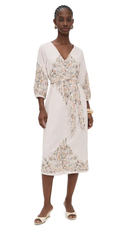Cleobella Seema Midi Dress Bella Mer Print In White