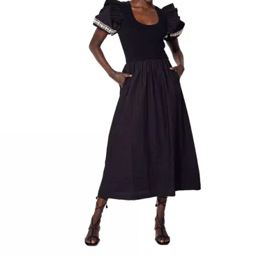 Cleobella Selma Midi Dress In Black/ivory In Multi