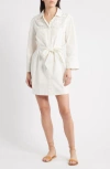 Cleobella Senara Long Sleeve Mini Shirtdress In White