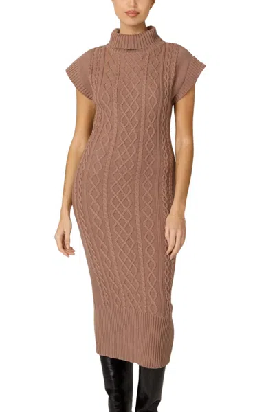 Cleobella Shana Crochet Knit Midi Dress In Woodrose In Brown