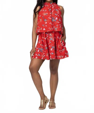 Cleobella Shannon Mini Dress In Fiore Rosso Print In Multi