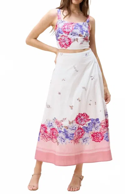 Cleobella Shea Midi Ankle Skirt In Camellia Print In Multi