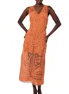 Cleobella Shelby Crochet Midi Dress In Apricot Brandy In Multi