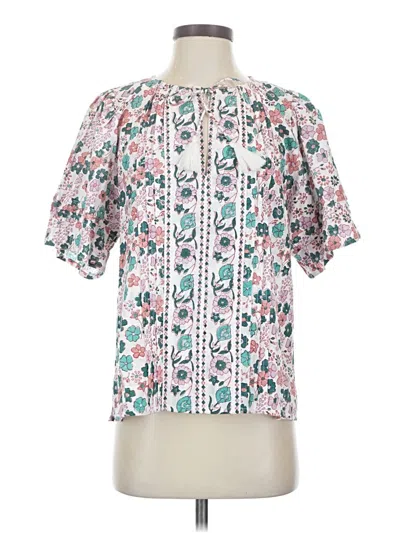 Pre-owned Cleobella Short Sleeve Blouse In Ivory