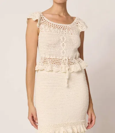 Cleobella Sia Crochet Top In Ivory In Multi