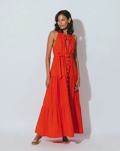 Cleobella Simone Ankle Dress In Orange