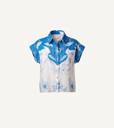 Cleobella Simone Blouse In Blue, White, Multicolor