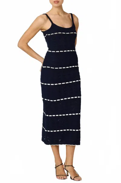 Cleobella Skylar Midi Dress In Dark Blue / Ivory In Multi