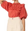 Cleobella Sloane Puff-sleeved Blouse In Dawn Pink In Orange