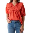 Cleobella Sloane Puff-sleeved Blouse In Dawn Pink In Orange