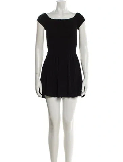 Pre-owned Cleobella Square Neckline Mini Dress In Black