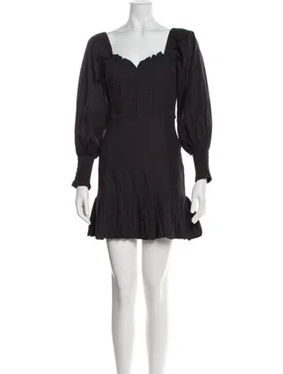 Pre-owned Cleobella Square Neckline Mini Dress In Black