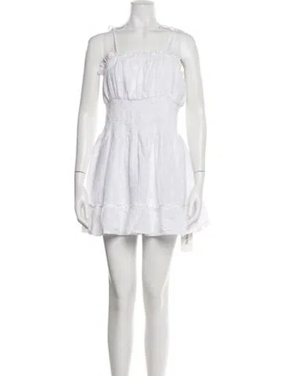 Pre-owned Cleobella Square Neckline Mini Dress In Neutral