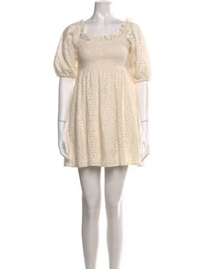 Pre-owned Cleobella Square Neckline Mini Dress In Neutral