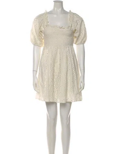 Pre-owned Cleobella Square Neckline Mini Dress In Neutral