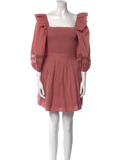 Pre-owned Cleobella Square Neckline Mini Dress In Pink