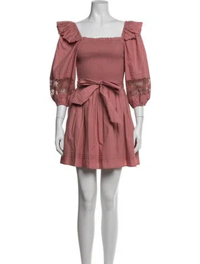 Pre-owned Cleobella Square Neckline Mini Dress In Pink