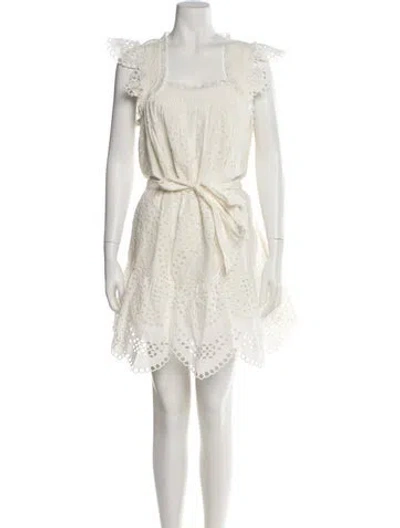 Pre-owned Cleobella Square Neckline Mini Dress W/ Tags In White