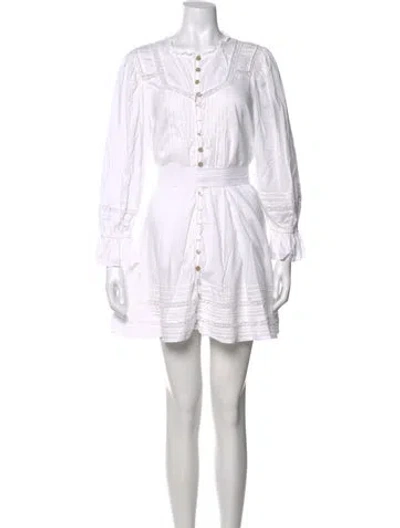 Pre-owned Cleobella Square Neckline Mini Dress In White