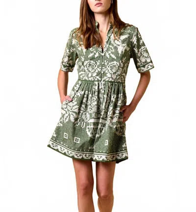Cleobella Starling Mini Dress In Verdant Flight In Green