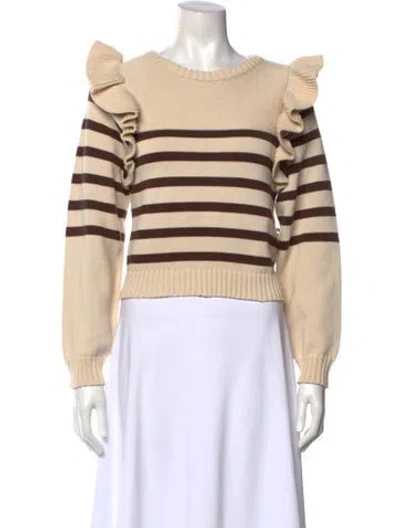 Pre-owned Cleobella Striped Crew Neck Sweater W/ Tags In Neutral