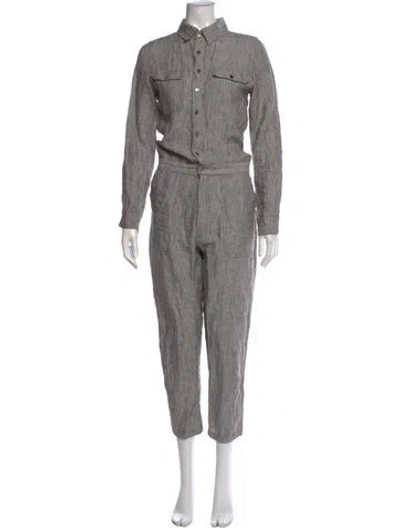 Pre-owned Cleobella Striped Jumpsuit In Gray