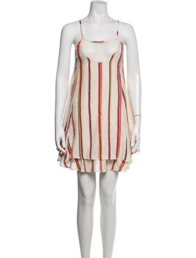 Pre-owned Cleobella Striped Mini Dress In Neutrals