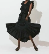 Cleobella Tabitha Solid Midi Dress Black Xl In Black