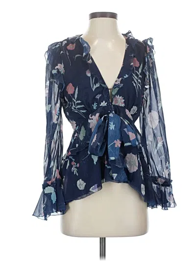 Pre-owned Cleobella Tank Top Blue Plunge Neckline Tops
