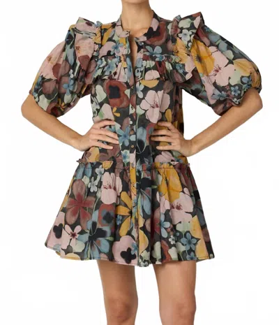 Cleobella Tatiana Mini Dress In Foraged Violets In Multi