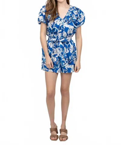 Cleobella Thalia Romper In Azure Print In Blue