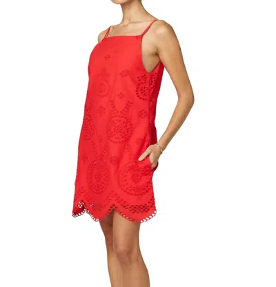 CLEOBELLA THANDI EYELET MINI DRESS IN RED