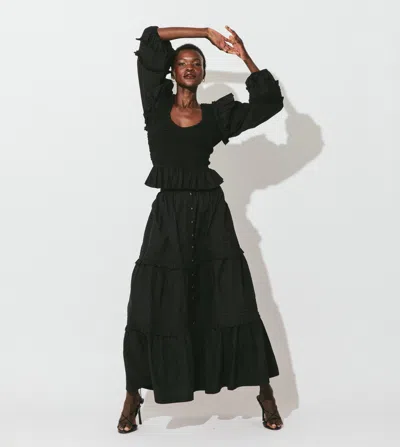 Cleobella Ursula Solid Ankle Skirt In Black