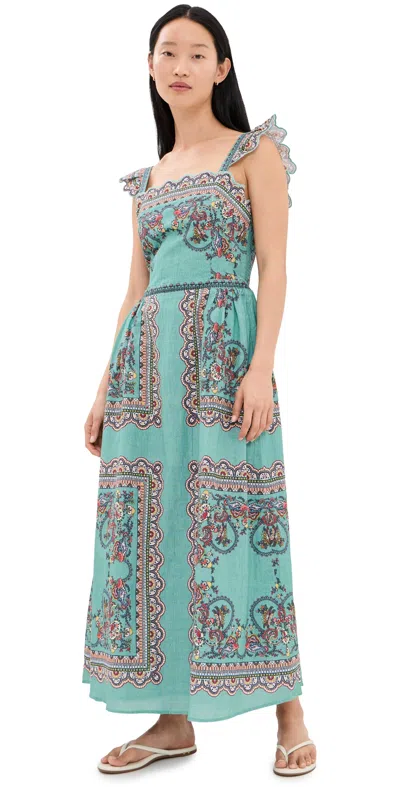 Cleobella Veronique Ankle Dress Bleura Print In Blue