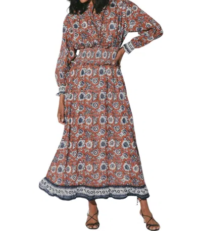 Cleobella Vickie Ankle Dress In Sienna Block Print In Multi