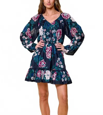 Cleobella Vittoria Mini Dress In Juliet Ebony In Blue
