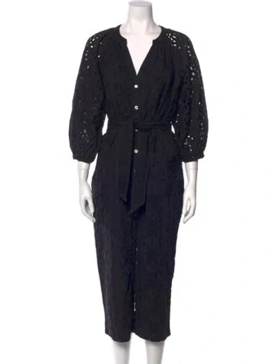 Pre-owned Cleobella V-neck Jumpsuit In Black