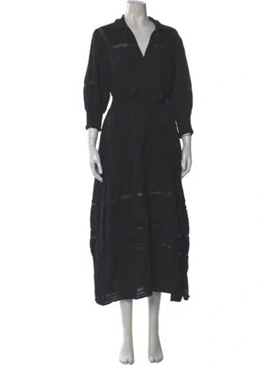 Pre-owned Cleobella V-neck Long Dress In Gray