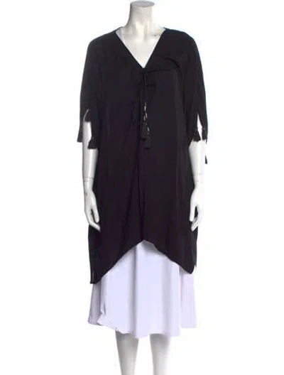 Pre-owned Cleobella V-neck Mini Dress In Black