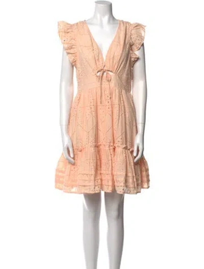 Pre-owned Cleobella V-neck Mini Dress W/ Tags In Orange