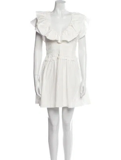 Pre-owned Cleobella V-neck Mini Dress W/ Tags In White