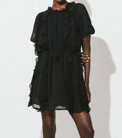 Cleobella Wallis Solid Chiffon Mini Dress In Black