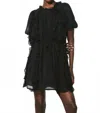 Cleobella Wallis Solid Chiffon Mini Dress In Blk In Black